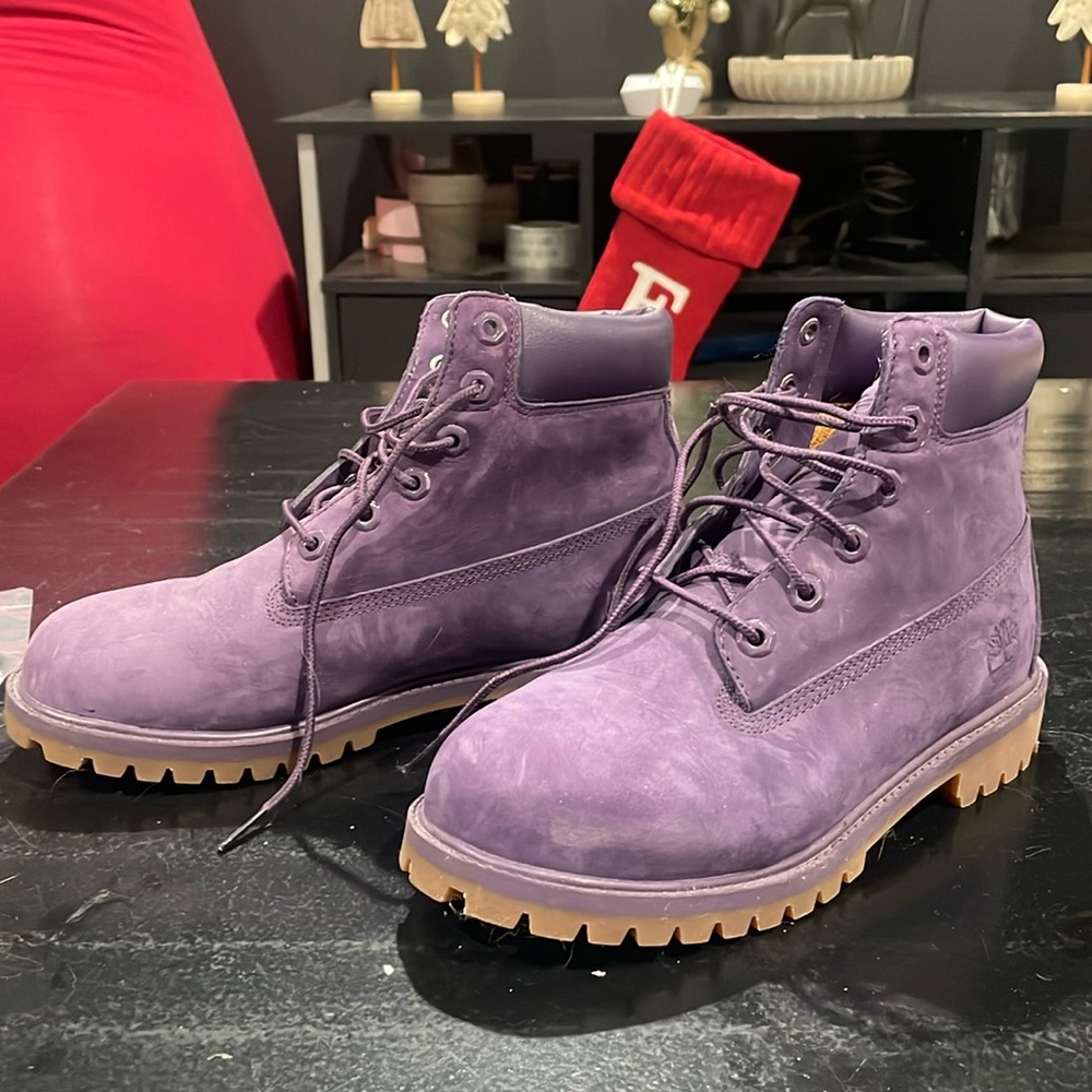 Purple timberland boots